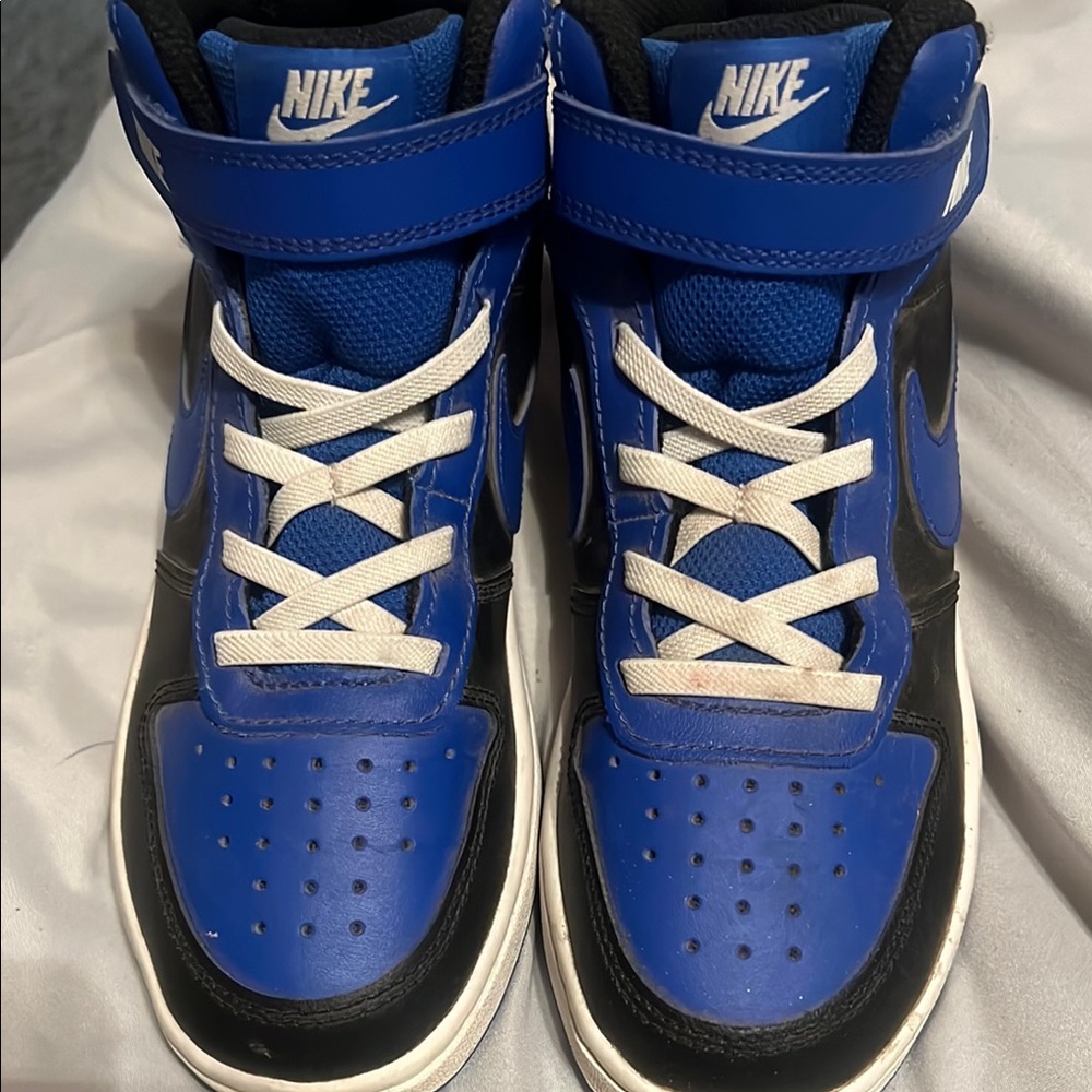 Nike Kids Black and Blue High-Top Sneakers
